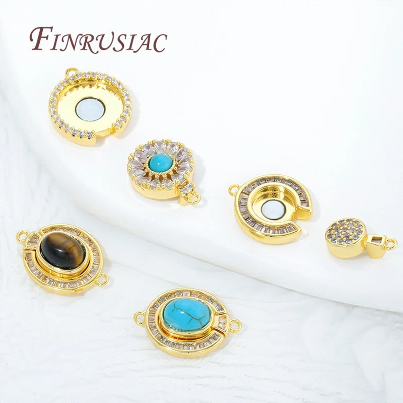 1 Pcs 18K Gold Plated Magnetic Lock For Bracelet Connectors Accessories,Magnetic Fasteners Clasp For DIY Jewelry Making Supplies