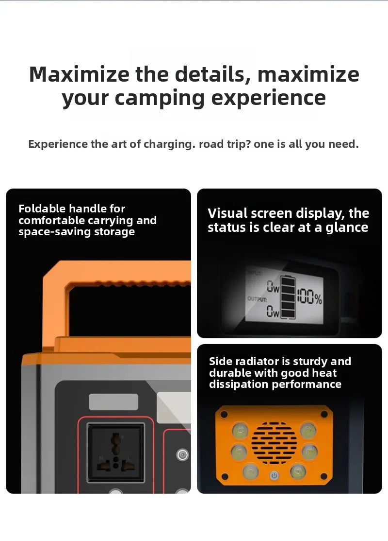 2026 500W Portable Outdoor Emergency Power Station CE Certified Travel Energy Storage Box Household Backup Power Supply