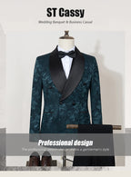 luxury 2-piece suit set men's party outfit high-end double breasted business casual suit groom's wedding dress shawl collar