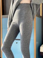 Autumn Winter 100% Merino Wool Leggings for Women Thickening Leggings Small Feet Pencil Pants Outdoor Casual Stretchy Pants
