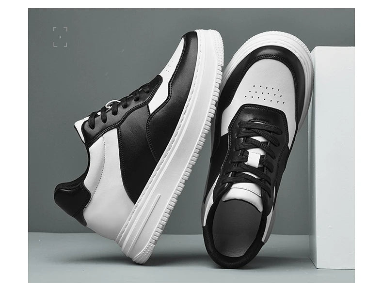 Men Genuine Leather Height Increasing Elevator Shoes Men non-slip BreathableElevator shoes Man Sneakers Comfortable Casual Shoes