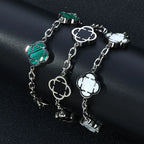 Stylish Petal Chan Bracelets for Men Boys,Waterproof Natural Shell Chain Links Wristband,Birthday Gift