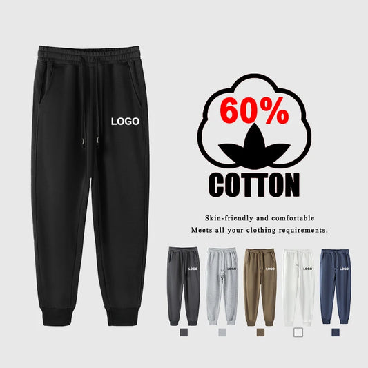 Customized 60% Cotton Sweatpants Men Fashion Personality Printed Relaxed Fit Trousers Womean Casual Elasetic Waist Joggers Pants