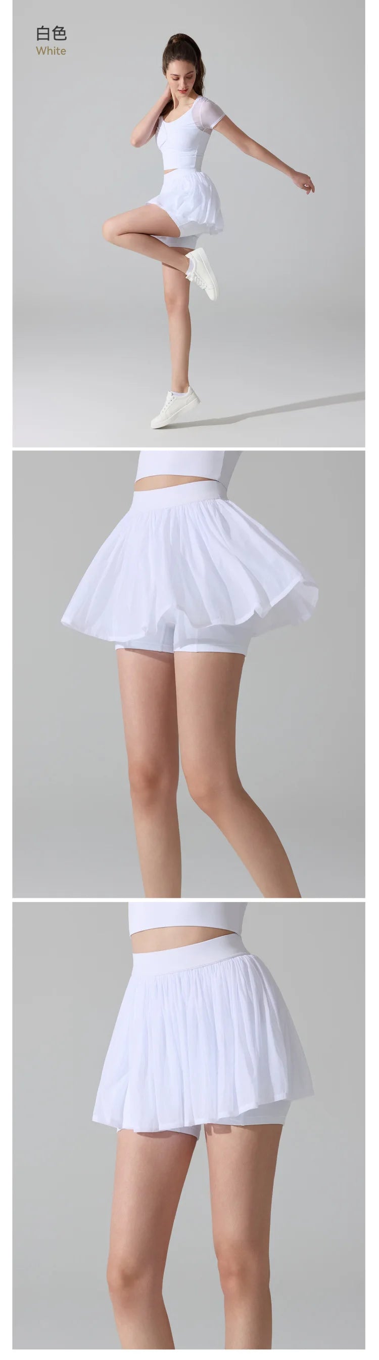 Fashion Mesh Pleated Sports Skirt Anti-Peek Short Skirt Running Fitness Badminton Tennis Skirt Sexy Clothes For Women