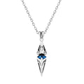 Stylish Blue Stone Necklaces for Men Women,Stainless Steel Geometric Pendant Collar,Valentine's Birthday Party Gift for Him
