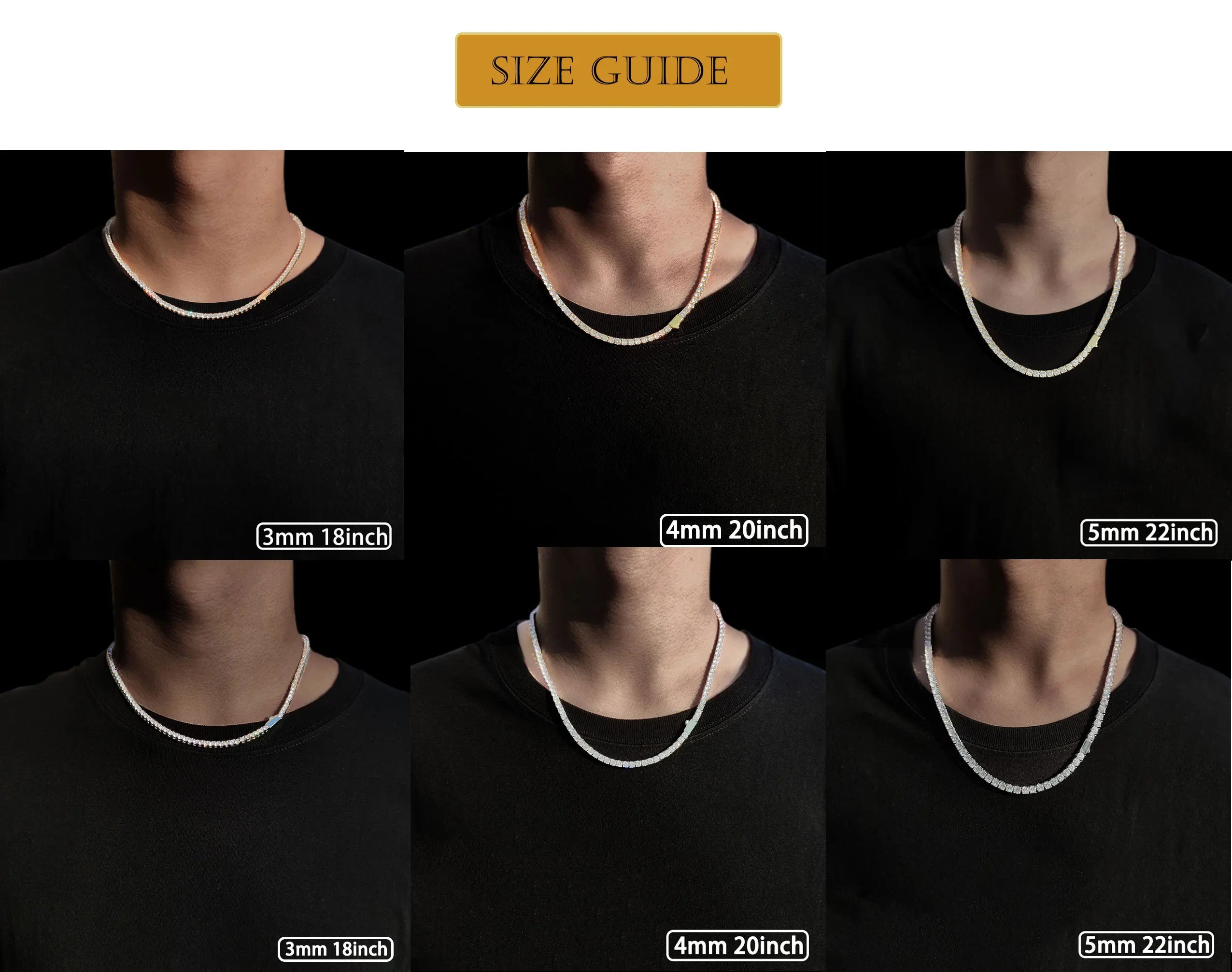 Hip Hop Jewelry Cubic Zirconia Iced Out Tennis Chain Iced Out 18k Gold Plated Bling Necklace For Women Free Custom Laser Logo