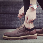 Fashion Retro Leather Men's Shoes New British Wind Retro Tooling Shoes Men Casual Shoes Platform Sneakers Men Zapatos De Hombre