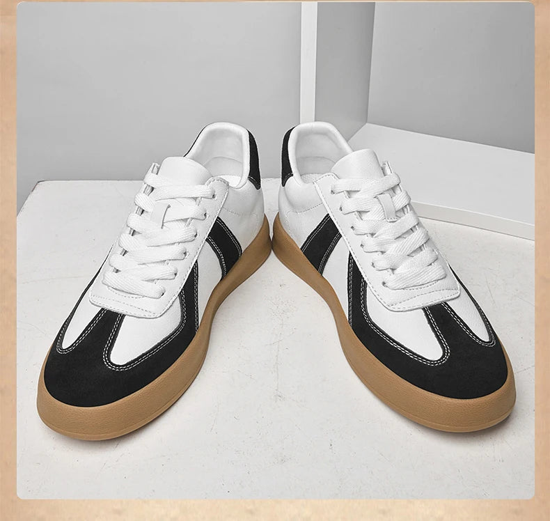 Invisible Height-Increasing Shoes 8cm German Training Shoes for Men, Summer Breathable Casual Sneakers, Genuine Leather Retro Versatile Forrest Gump Shoes 6cm