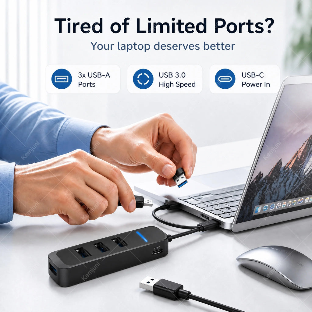 USB 3.0 Hub 4 Ports 5M Extension Cable Multi Port USB Hub Adapter High Speed Data Transfer for Laptop PC Computer Notebook