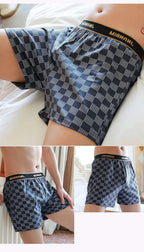 3PCS/Pack 95% Cotton Soft Plaid Alo Boxers Hombre Loose Breathable Hygroscopic Mens Shorts Sport High Elastic Waist Underwear