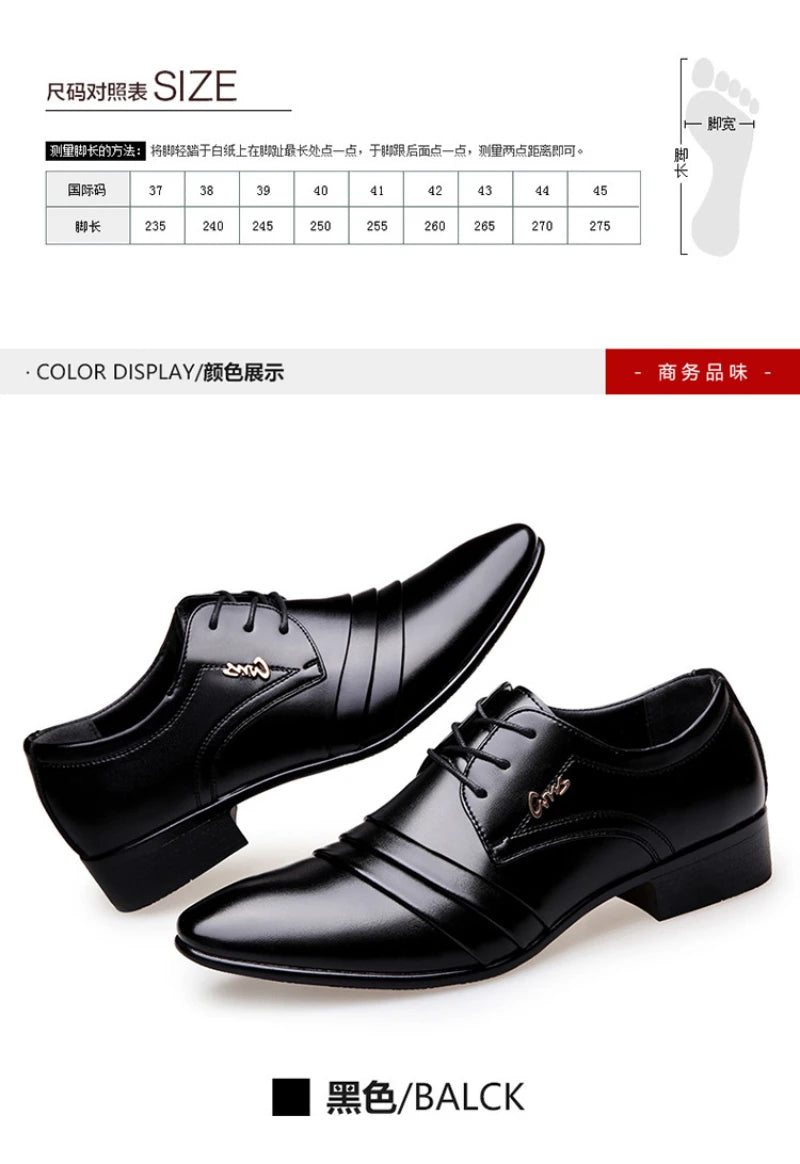 Mens Black Genuine Leather Cap Toe Lace Up Formal Business Office Groom Wedding Daily Wear Dress Shoes British Style Fashion