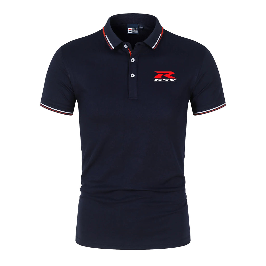 Men'S Summer Casual Breathable Comfortable Polo Shirt Solid Color High Quality Short Sleeve T-Shirt For GSXR GSX-R