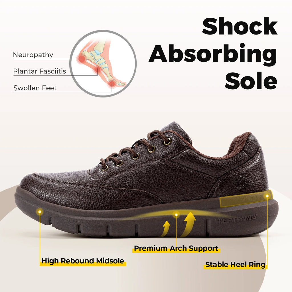 FitVille Men‘s Dress Shoes Leather Wide Formal Business Shoes for Men Breathable Casual Luxury Wedding Shoes Non-Slip Size 40-50
