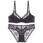 Summer Sexy Lace Embroidery Women Lingerie Set French Thin Cup Push Up Bra Comfort Breathable Underwear Ladies Bra Briefs Set