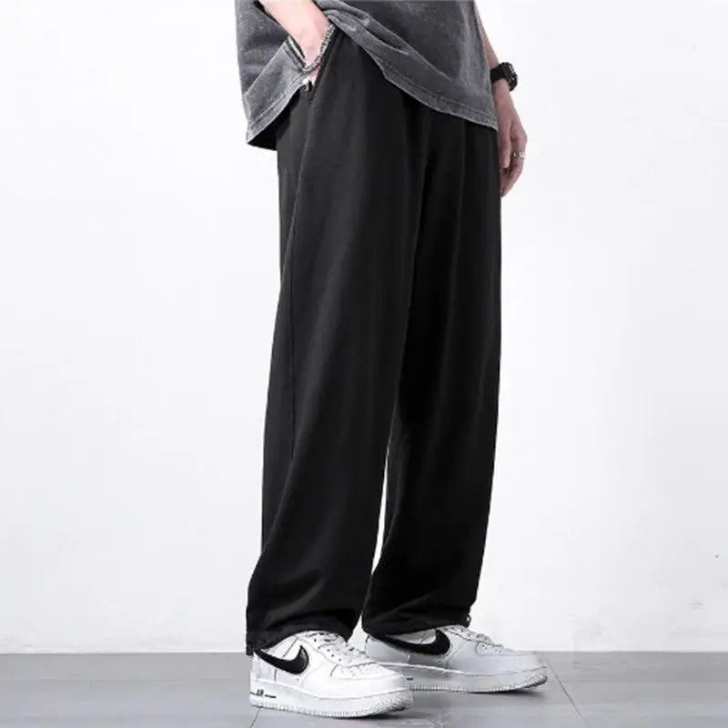 Mens Joggers Pants Summer Streetwear Oversized Black Loose Fit Casual Trousers Plus Size Elastic Waist Baggy Sweatpants Male