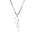 Punk Lightning Pendant Necklace for Men Boys,Waterproof Stainless Steel Pendant Necklace,Hip Hop Trendy Jewelry Gifts