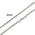 Casual Punk Rope Long Chain Necklace for Men Women,Silver Gold Color Stainless Steel Twisted Chain Collars,Hiphop Jewelry Gift