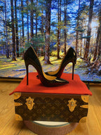 New Shallow Classic Patent Leather 12cm Fashionable and Versatile Work High Heels Nude 10cm Thin Heel Plus Size 33-46