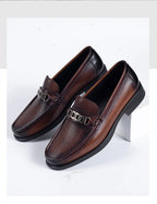 New 2025 Summer Men Genuine Leather Formal Business Loafers Slip On Retro Breathable Men Leather Moccasins Shoes