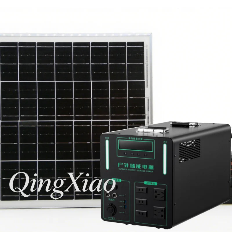 220V Portable Power Station Large Capacity Solar Generator For Outdoor Camping Travel Home And Emergency Backup Use Lifepo4