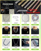 Hip-Hop 1 Row Cz Tennis Chain Necklace Cubic Zircon Iced Out 3Mm 4Mm 5Mm 6Mm 18/K Rapper Necklace Drop Shipping Luxury Jewelry