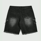 New high-end denim shorts for men in spring and summer of 2025, loose and versatile, trendy brand business casual denim shorts