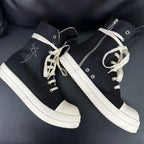 Ro Classic Design Black Canvas Boot High Top Shoe Men Casual Shoes Luxury Zipper Women Sneaker s Ankle Boots Sneakers