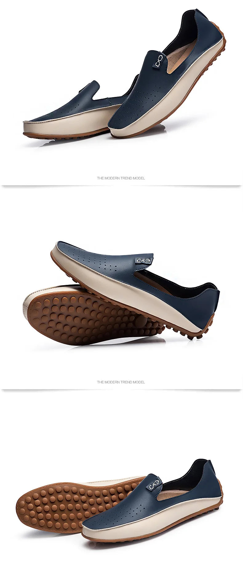 Summer Men Casual Flats Fashion Genuine Leather Soft Moccasins Brand Loafers High Quality Breathable Men Dress Shoes Size 36-47