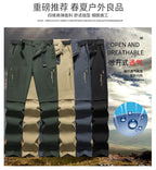 Men's 2 in 1 Convertible Hiking Pant Quick Dry Elastic Outdoor Running Cargo Trouser Summer Waterproof Fishing Camping Plus Size