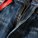 22oz Heavyweight 100% Cotton Washed Men's Selvedge Denim Jeans Taiwan Hand-spun Yarn Plant-dyed Standard Straight Fit Pants 5KM