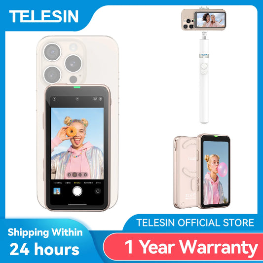 TELESIN Magnetic Phone Selfie Monitor Screen Vlog Selfie For iPhone Android Iphone Wireless Remote for MagSafe ZOOM Control