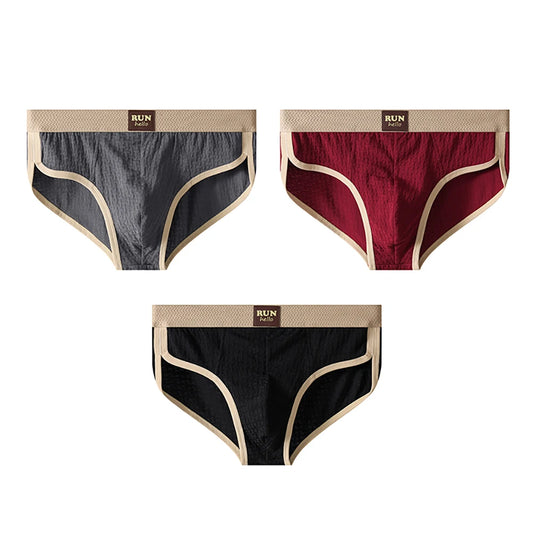 3PCS/Pack 100% Cotton Delicate Jacquard Men's Brief Antibacterial Breathable Crotch Men's Panties Soft Stretch Underwear for Man