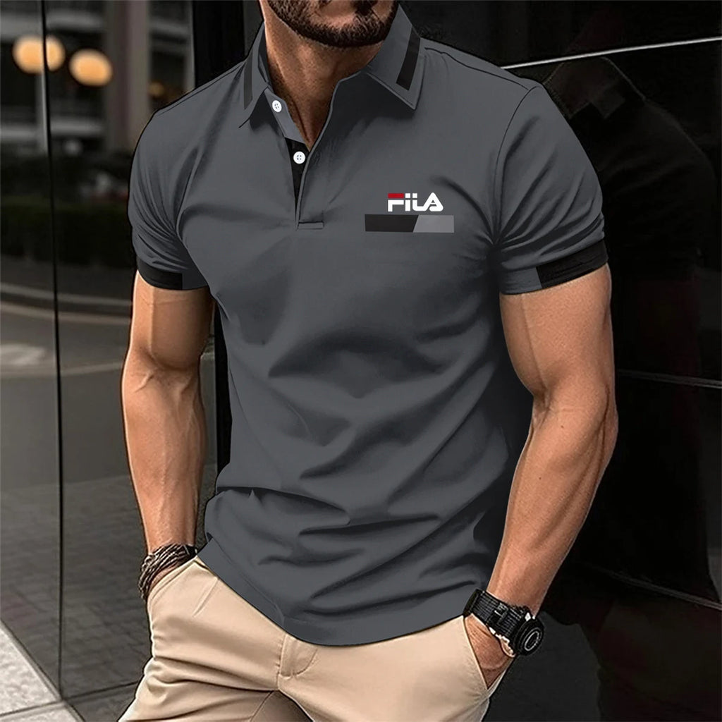Men's Short Sleeve Polo Shirt Contrast Collar Cuff Design Casual Business Golf T Shirt For Man men's Polo Shirts Mens Clothing
