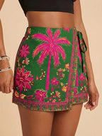 Women's Fashion Minimalist Shorts Tropical Vacation Elegant Casual Printed High Waist Shorts Spring Summer Beach Daily Pants