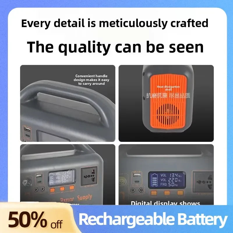 High-Capacity 400W Portable Power Station 192Wh LiFePO4 Battery AC 220V Solar Generator Fast Charge Power Bank for Camping