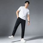 Men's Summer Lightweight High-Stretch Ice Silk Pants, Quick-Dry Breathable Ice Silk Sports Sweatpants for Running & Fitness