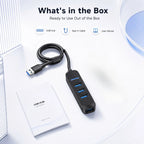 USB 3.0 Hub 4 Ports 5M Extension Cable Multi Port USB Hub Adapter High Speed Data Transfer for Laptop PC Computer Notebook
