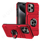 Military Quality Case for iPhone 11 13 14 15 16 Pro Max Magnetic Rotated Ring Kickstand Heavy Duty Drop Protection Wallet Cover