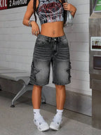 New high-end denim shorts for men in spring and summer of 2025, loose and versatile, trendy brand business casual denim shorts
