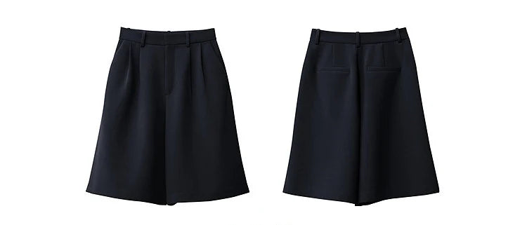 Amii Women's Shorts 2026 Summer New Commuter Versatile Pleated Loose Pants Women's Wide-leg Casual Five-point Pants 12622017