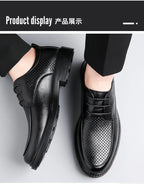 2026 Summer Hollow Out Breathable Deodorant Genuine Leather Business Dress Shoes British Style High-end Formal Shoes Hot Sale