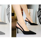 Fashionable Banquet Empty High Heel Shoes For Women's Shoes Thin Heel Pointed Toe Hollow Single Shoes For Women's Shallow Mouth