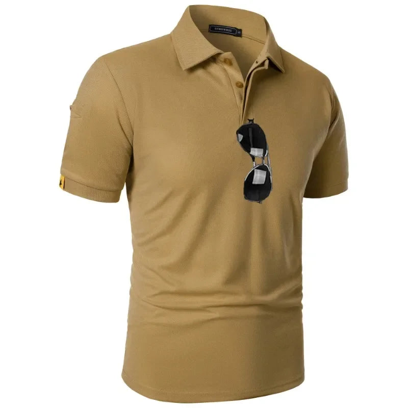 New Mens Short Sleeve T Shirt Sports Tennis Polo Shirt Summer Oversized Breathable Shirts Button Moisture-Wicking Streetwear
