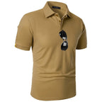 New Mens Short Sleeve T Shirt Sports Tennis Polo Shirt Summer Oversized Breathable Shirts Button Moisture-Wicking Streetwear