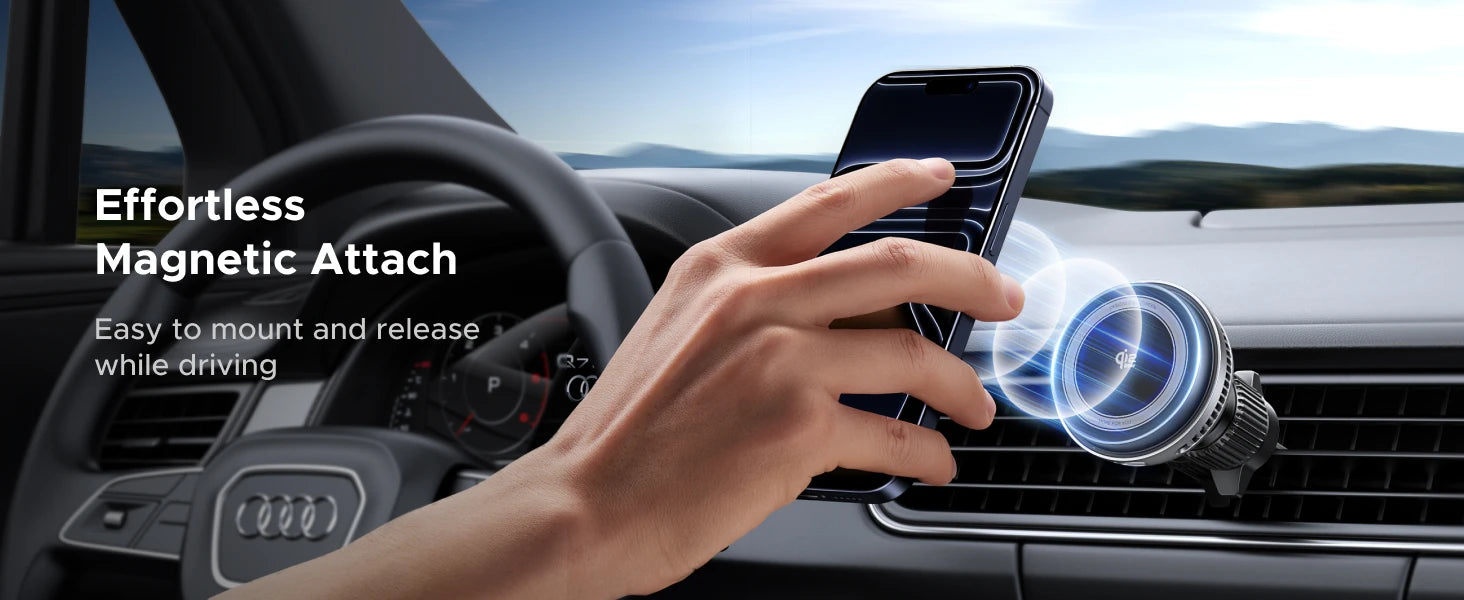 UGREEN MagFlow Pro Qi2.2 25W Magnetic Wireless Car Charger with Cooling Fan For iPhone 16 17 Pro Car Phone Holder Fast Charging