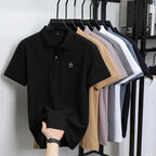 100% pure cotton summer new men's short sleeved polo shirt design high-end brand penguin embroidery business comfortable T-shirt