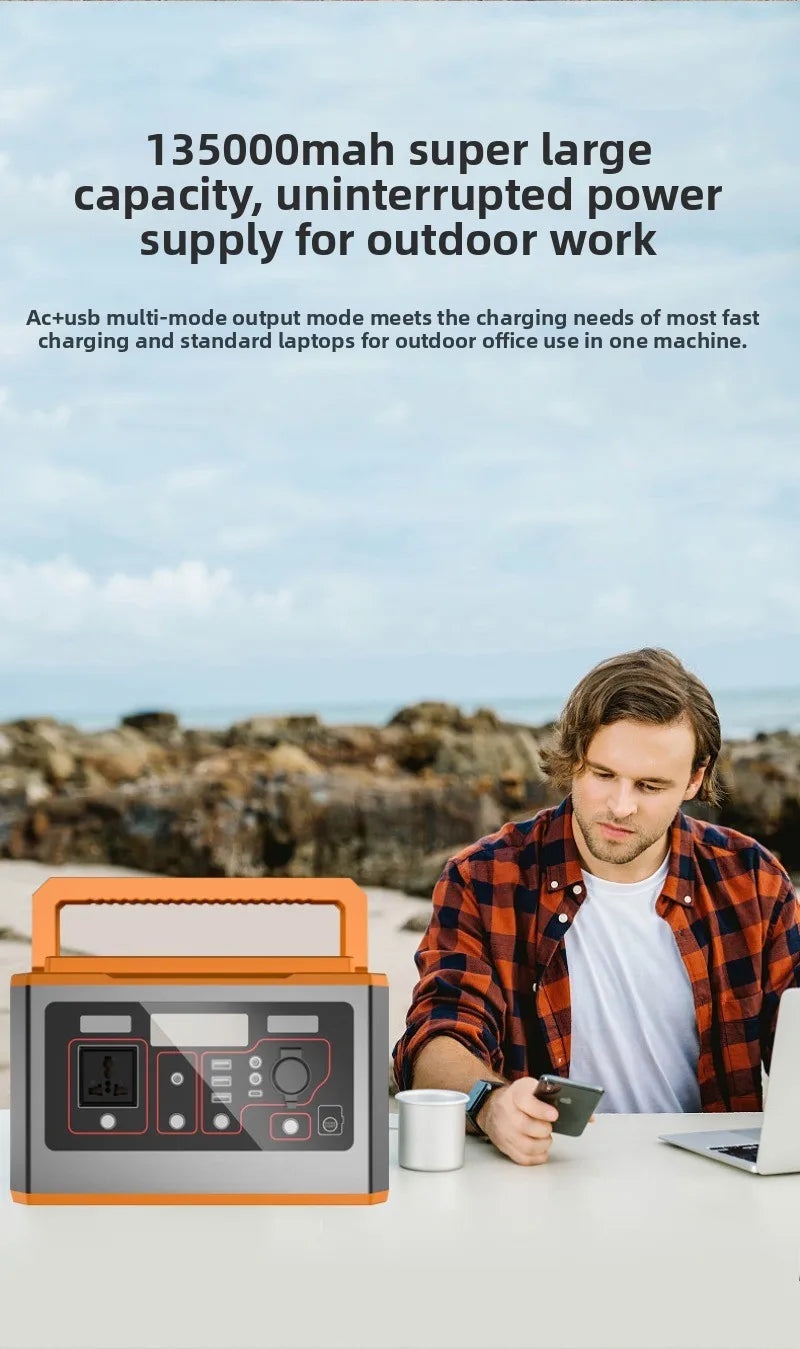2026 500W Portable Outdoor Emergency Power Station CE Certified Travel Energy Storage Box Household Backup Power Supply