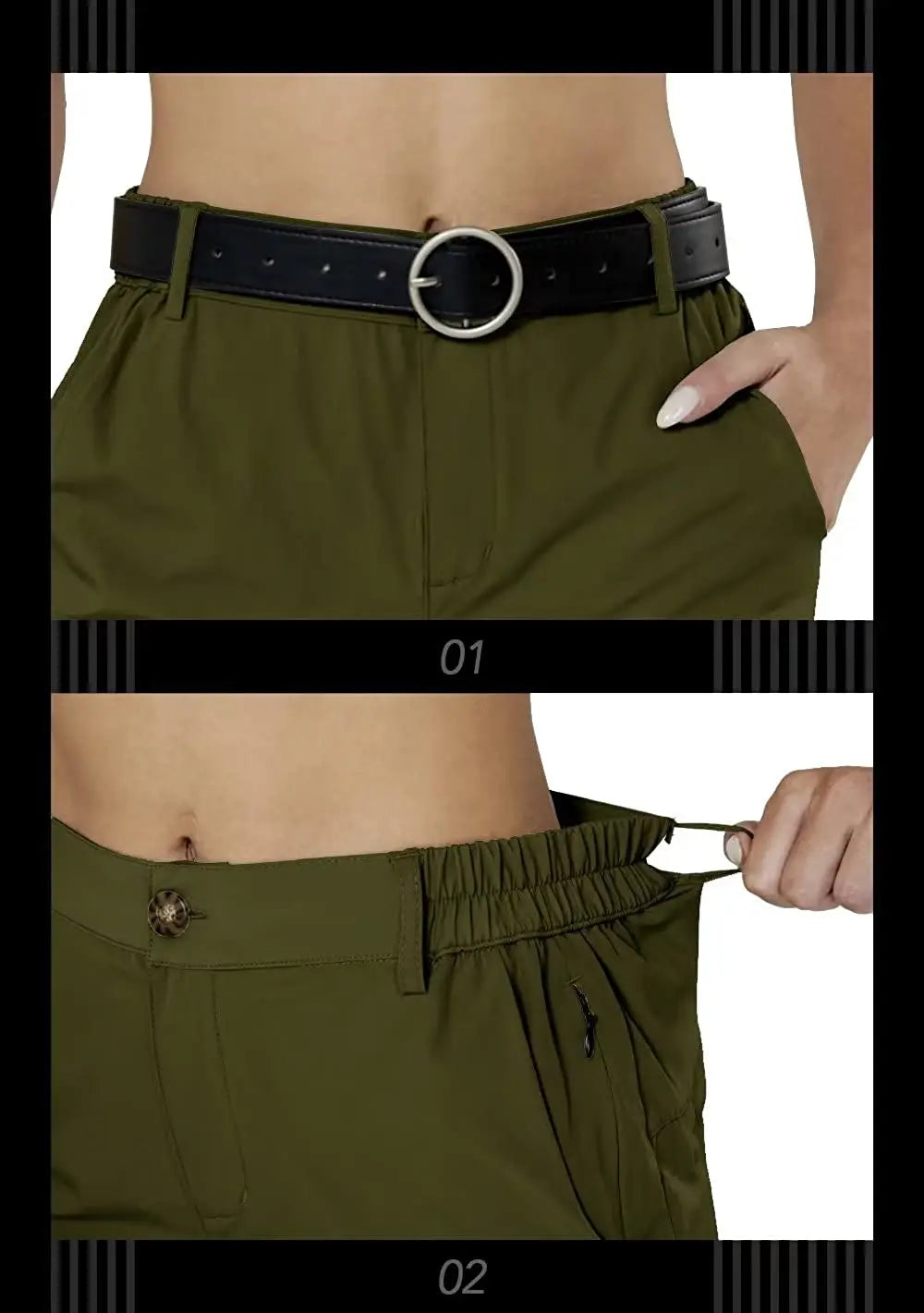 Women's Hiking Cargo Shorts Quick Dry Nylon Shorts Summer Travel Active Golf Shorts with 6 Pockets Water Resistant