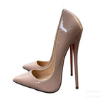 Customize 16CM Extreme High Heels Black Patent Pointed toe Unisex Design Man Slip on Show Pumps Pole Dancing Crossdress Shoes