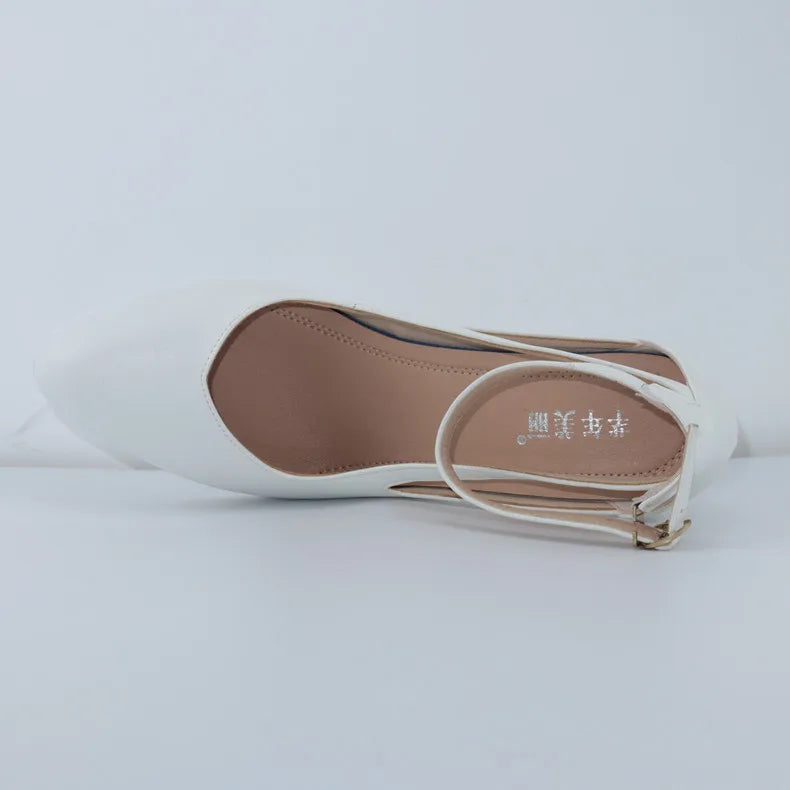 8cm 11cm Size 32-43 Ankle Buckle Red White Wedding Shoes Bride Platform Pumps 2026 Fall Shallow High Heels Shoes Model Party